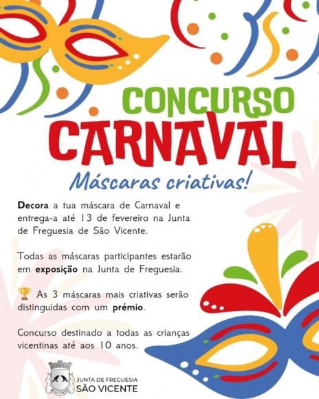 Concurso de Carnaval &ndash; M&aacute;scaras Criativas
